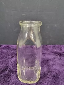 Botella de leche transparente vintage de media pinta - Imagen 1 de 10