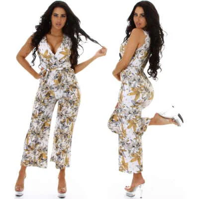 Mono De Verano Para Dama Con Brillo Dorado Y Escote En V Ligero Y Transpirable - Imagen 1 de 2