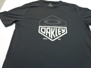 Oakley T Shirt Hydrolix Regular Fit Black Short Sleeve T Shirt Size Large - Picture 1 of 7