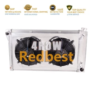 369 4 filas radiador + ventilador de cubierta para Chevy GMC 1967-1972 C/K 10/20/30 serie 22,75" W - Imagen 1 de 15