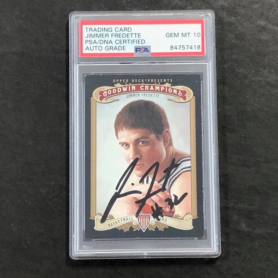 2012 Goodwin Champions #114 Jimmer Fredette Signed Card AUTO 10 PSA Slabbed King - Image 1 of 2