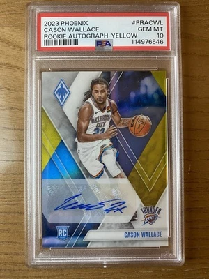 PSA 10 2023-24 Phoenix Cason Wallace Rookie Auto RC Yellow Rookie /35 Thunder - Image 1 of 2