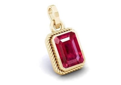 9.25 Ratti 8.50 Carat Certified Ruby Manik Pendant Silver Plated Locket /Pendant - Image 1 of 4