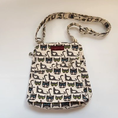 Bolso Bandolera Bungalow 360, Kitty Cats Hearts Lona Correa Ajustable  Foto 1 de 4