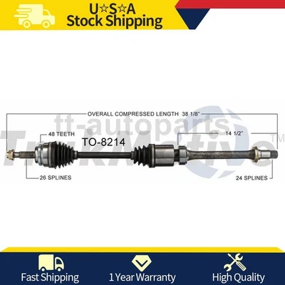 Junta de eje CV derecho del lado del pasajero delantero para Toyota Camry 2009 2008 2007 Foto 1 de 2