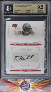 2008 Playoff National Treasures 138 Aqib Talib AU RC BGS 9.5 - Picture 1 of 2