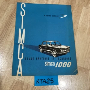 Simca 1000 manuel Revue Technique Automobile 1962 - Imagen 1 de 12