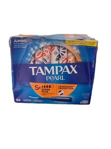 Tampax Pearl Super Plus Saugfähigkeitstampons 50 Ct unparfümiert **beschädigte Box** - Bild 1 von 4