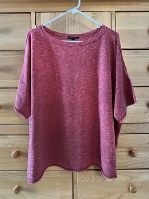 Suéter Top Manga Corta Algodón Lino Orgánico Eileen Fisher Talla 1X Foto 1 de 4