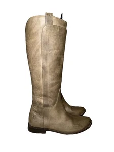 Frye Paige Gr. 7,5 hohe kniehohe Reitstiefel Damen taupe Leder Reitsport - Bild 1 von 11