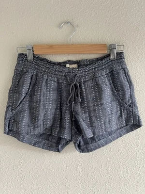 Roxy Embroidered Shorts XS White Mid Rise Drawstring Beach Boho Indie Sleaze - Image 1 of 4