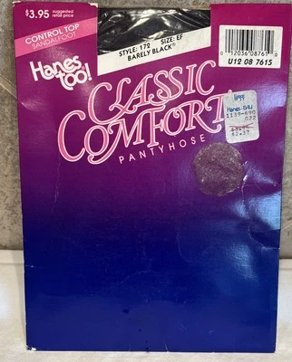 Hanes también! Top Classic Comfort Control Spandex Style 172 apenas negro talla EF Foto 1 de 4