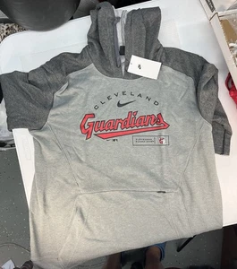 Nike Hoodie Mens XL Gray Cleveland Guardians 3/4 Sleeve Sweatshirt MLB NWT - Picture 1 of 4