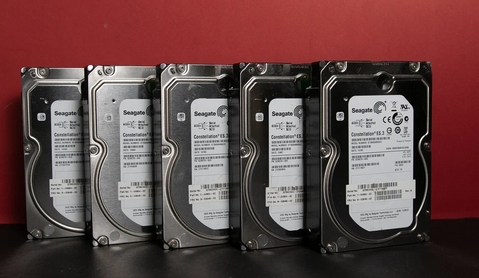 Lote de 5 ~ Disco Duro Seagate Constellation ES.3 3TB 3.5" SAS 6Gb/s ST3000NM0023 Foto 1 de 1