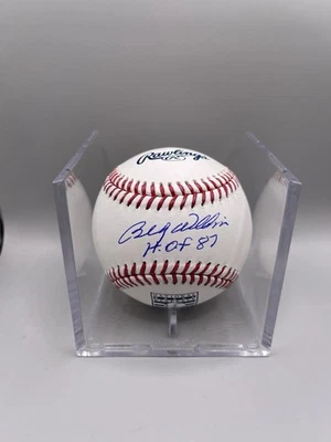 Certificado de autenticidad oficial del Salón de la Fama de béisbol firmado por Billy Williams Beckett con cubo L1 Foto 1 de 4