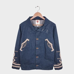 NASNGWAM Giacca Uomo Blu Denim Made in Japan Ricamata - Foto 1 di 7