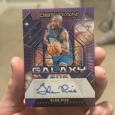 2023-24 Panini Obsidian - Galaxy Ink Glen Rice #GI-RCE  Purple Flood /49 (AU) - Image 1 of 3