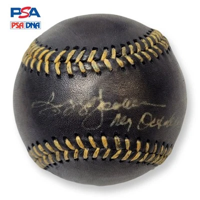 Reggie Jackson Mr. October Inscription Black Gold Autographed Baseball PSA/DNA  - Image 1 of 4
