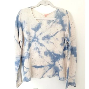 Lisa Todd Leinenmischung Batik V-Ausschnitt leichter Pullover Pastell Pulli Gr. M - Bild 1 von 9