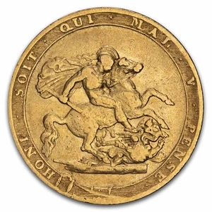 1820 Great Britain Gold Sovereign George III Avg Circ - Picture 1 of 2