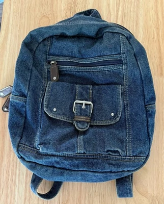 Vintage joe boxer denim backpack buckle blue mini - Image 1 of 4