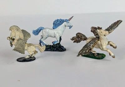 3 Vintage 1980’s Pegasus And Unicorn Grenadier Ral Partha Metal Miniature - Image 1 of 4