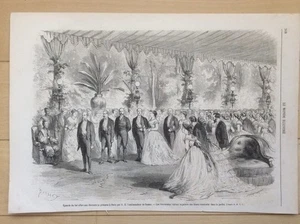 Paris Exposition Universelle 1867 Russian Embassy Ball with Sovereigns Engraving - Picture 1 of 5