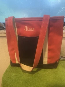 Vintage L.l. Ll Bean Boat Tote Peach Coral Pink Bag Purse Alana Embroidered 14” - Picture 1 of 8