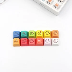12 Color Cute Little Monster Keycaps, Game Mechanical Keycaps, Personalized DIY - Afbeelding 1 van 24