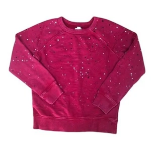 Gymboree Girls Sweatshirt Size 5-6 Red Paint Splatter Print 100% Cotton Soft - Picture 1 of 4