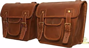 Seitentasche Leder Satteltaschen Satteltaschen Motorrad Braun Tasche Neu Hand... - Bild 1 von 10
