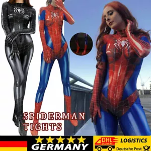 DHL Spiderman Damen Mädchen Jumpsuit Cosplay Kostüm Strumpfhosen Bodysuit Party - Bild 1 von 18