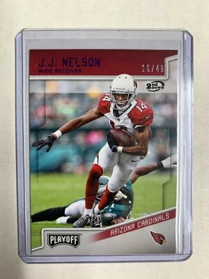 J.J. Nelson 2018 Panini Playoff 2nd Down Purple Foil /49 Arizona Cardinals #5 - Image 1 of 2