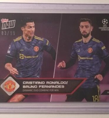 🟣2021 UCL Topps Now UEFA Cristiano Ronaldo Bruno Fernandes D Duo #71 83/99 - Image 1 of 4