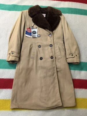 Vintage 30s 40s Albert Richard Cravenette Alpaca Overcoat Jacket Large Deadstock - Image 1 of 4