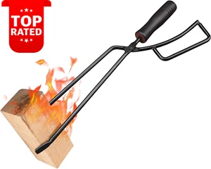Heavy Duty Fireplace Tongs Log Grabber Poker Firewood Tong Fire Pit Tools Indoor - Picture 1 of 12