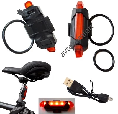 Luci LED per Bicicletta Fascio Rosso Fanale Posteriore Bici Fanale Posteriore... - Immagine 1 di 4