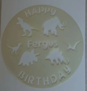Nombre Personalizado Pastel Plantilla para Niños Cumpleaños Reutilizable Dinosaurio Personalizado - Imagen 1 de 1