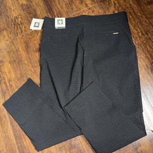 Women's ANNE KLEIN, Navy Polka Dot Pull-On Stretch Skinny Ankle Pants Size 10 - Picture 1 of 10