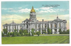 Cheyenne Wyoming Postcard State Capital Building  Street View Unused - Bild 1 von 2