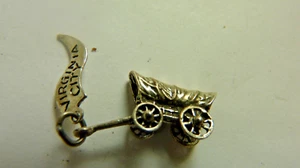 Rare Sterling Silver  Vintage Charm Virginia City Covered Wagon - Picture 1 of 1