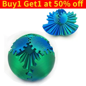 6CM Steampunk Whirling Wonder 3D Printed Fidget Gear Ball Christmas Gift Kid New - Picture 1 of 7