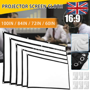 60-100" Portable Projector Screen Home Outdoor Camping 3D HD 16:9 Movie Theater