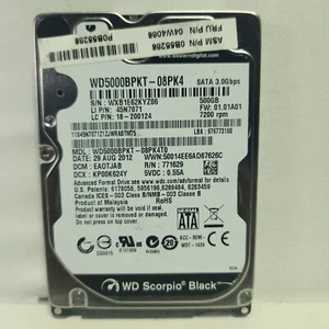 Western Digital WD WD5000BPKT-08PK4T0 500GB SATA Hard Drive KP00K624Y 08PK4T0 - Picture 1 of 1