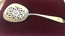 Sterling Silver Large Server Waffles, Misc. Pierced  8”, 68 g. Family Crest Mono