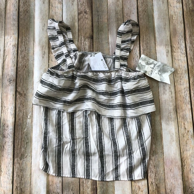 Top Crave Fame de Almost Famous en capas a rayas negro blanco M Foto 1 de 1