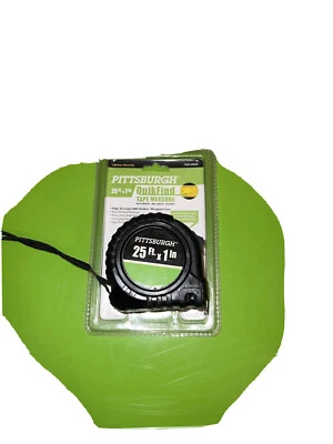 Tape Measure Pittsburgh 25ft x 1" Quick Find Rubber Grip & Thumb Lock- Brand New - Image 1 of 2