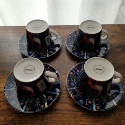 Ensemble de 4 tasses et soucoupes à café/cappuccino Iittala Taika Blue Klaus ... - Photo 1/4