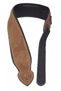 Gitarrengurt außen feinstes Wildleder beige, innen Glattleder schwarz - Bild 1 von 1