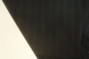 5 yds Wool Fabric Luxury Super 100s Suiting 9.5 oz Black stripe 184" BTP - Picture 1 of 10